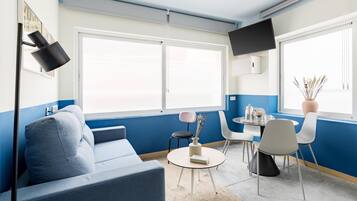 Executive appartement | 1 slaapkamer, luxe beddengoed, een bureau, een laptopwerkplek