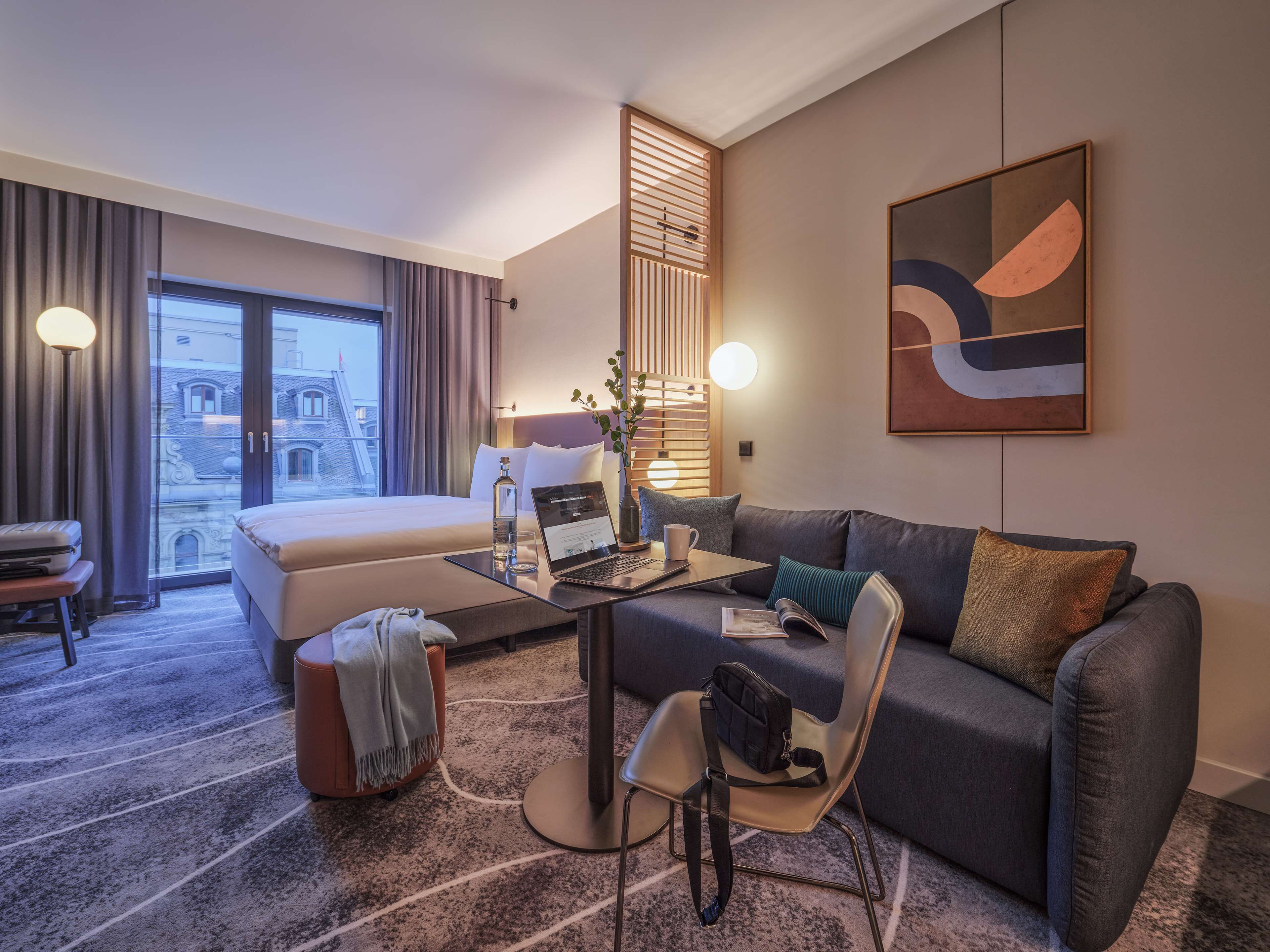 Hypo-allergenic bedding, in-room safe, desk, laptop workspace