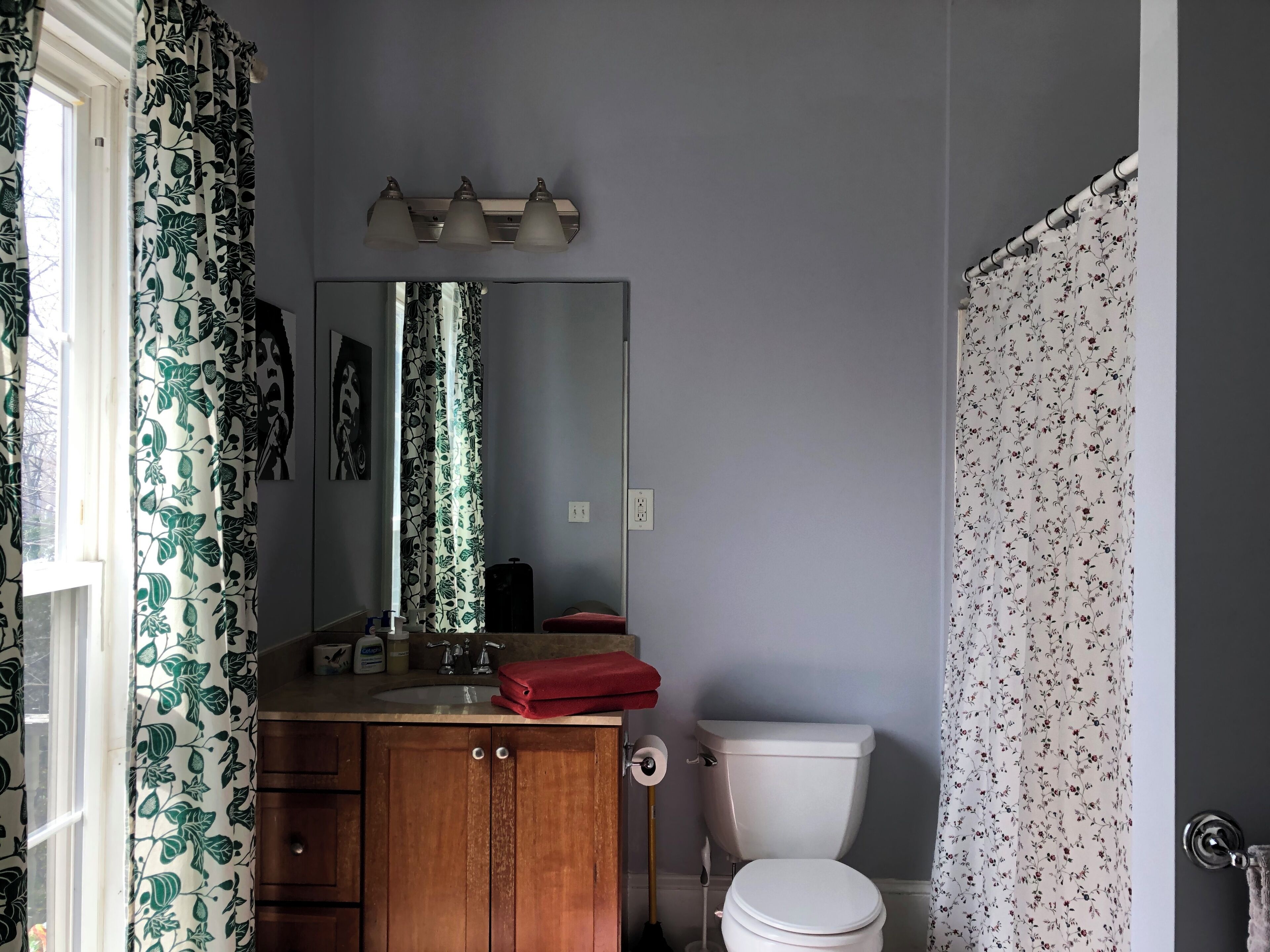 Ensemble baignoire-douche, séchoir à cheveux, serviettes fournies, savon