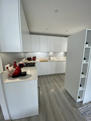 Kühlschrank, Mikrowelle, Ofen, Herdplatte