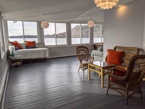 View from property - Stunning lakefront home with 270° water views and private beach near Acadia (Dedham)