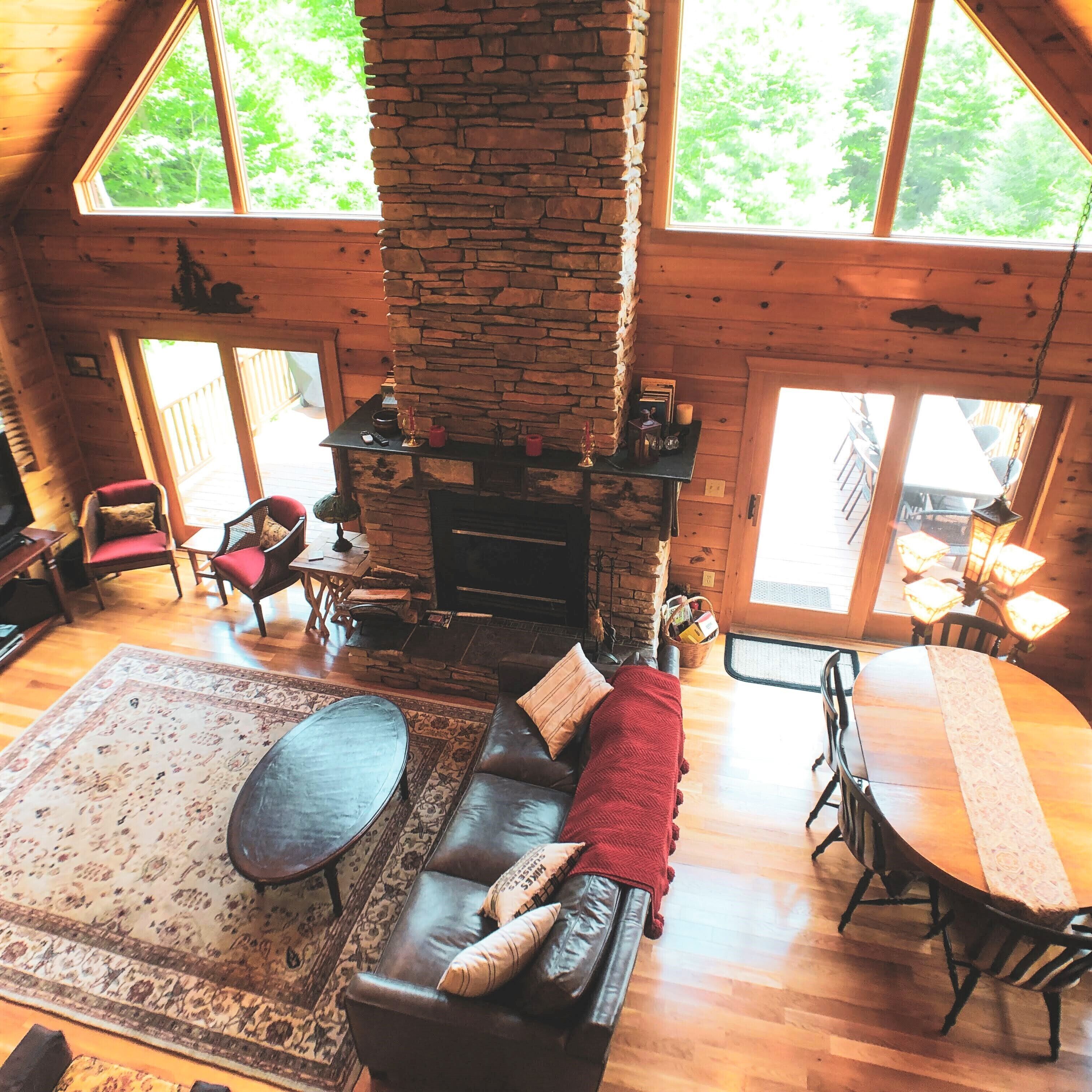 Smart TV, fireplace, DVD player, foosball