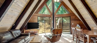 Quiet A-frame cabin near town with forest views & high-speed WiFi - dog-friendly
