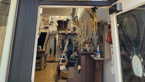A storefront with a sign reading "CACTUS COVEN". - Spacious mobile home with large kitchen/living area and porch with barbeque. (Longmont)