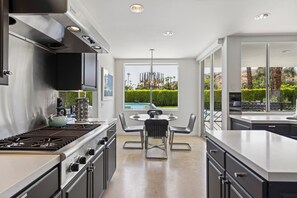 Fridge, microwave, oven, stovetop - Mod Blue Agave - Stunning Glam Mid-Century (Palm Springs)