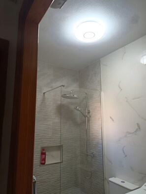 Bañera, secador de pelo, toallas