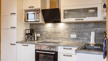 Kühlschrank, Mikrowelle, Ofen, Herdplatte