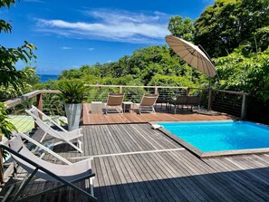 Pool - Case Coco Pointe Batterie, swimming pool, sea view 4 pers., Case Coco. 2 chambres, vue mer, piscine (Deshaies)