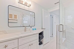Hair dryer, towels