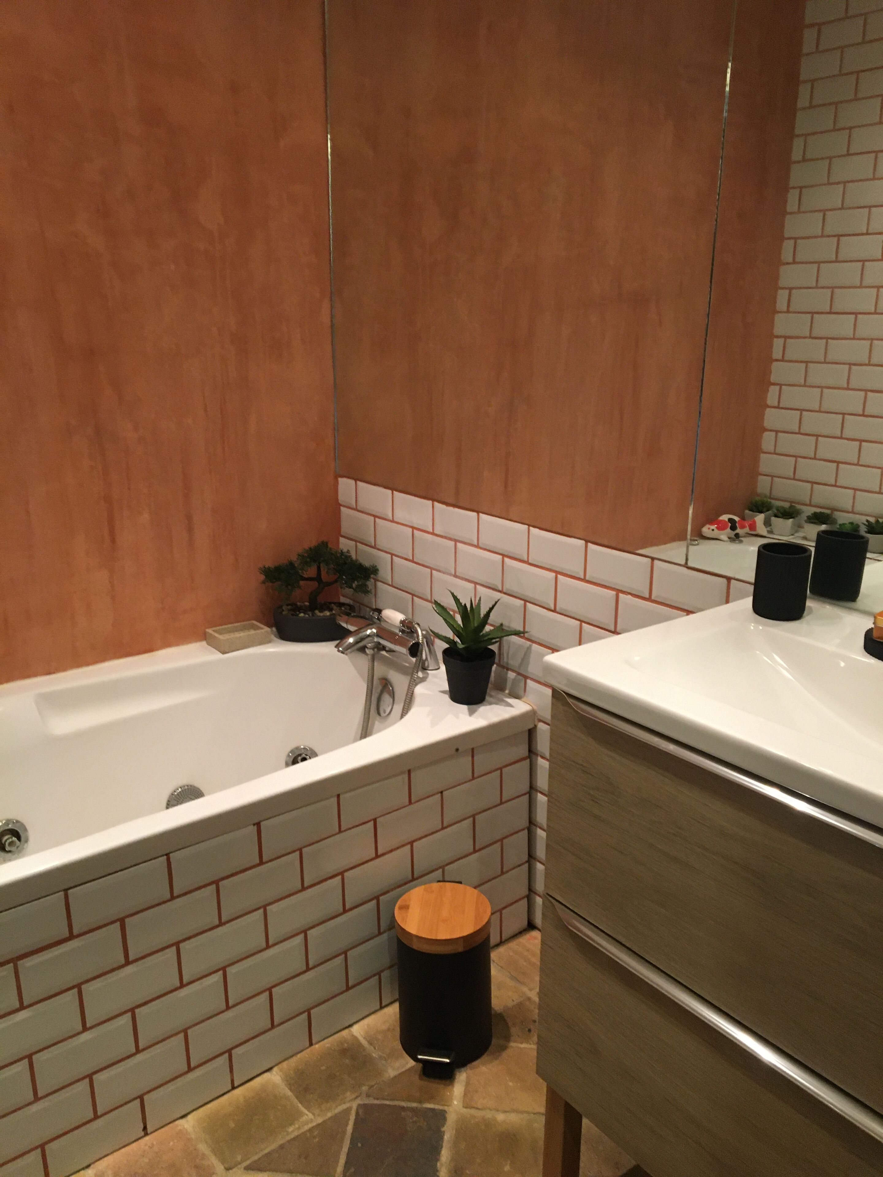 Douche, baignoire à jets, sèche-cheveux, serviettes fournies