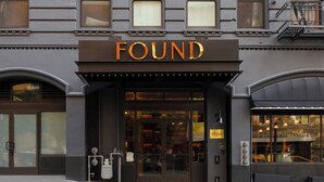 The exterior of a building with a prominent 'FOUND' sign above the entrance. - FOUND Hotel, San Francisco (San Francisco)