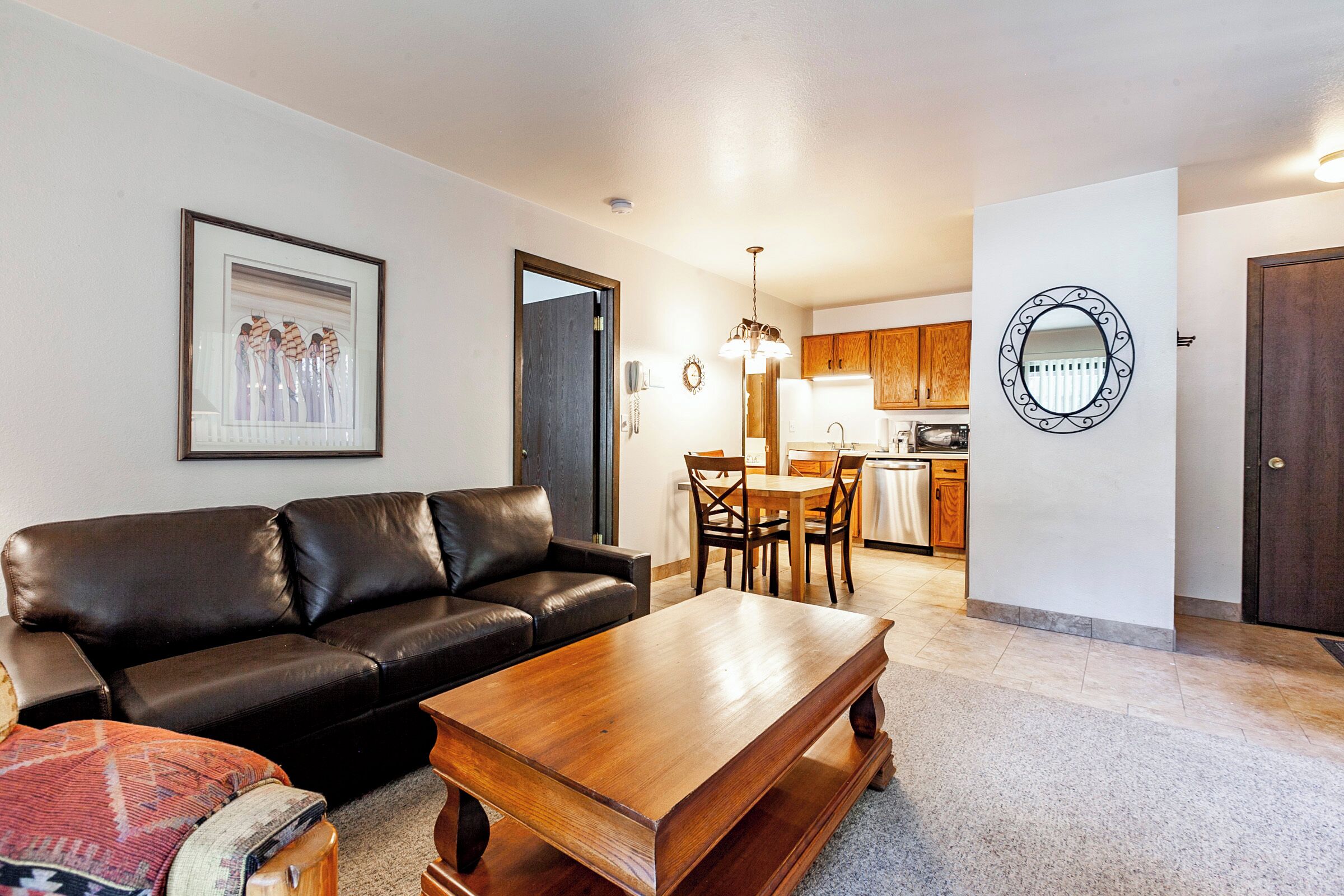 Smart TV, fireplace, DVD player, books