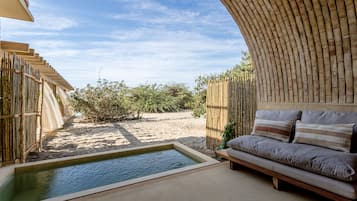 Junior Suite Piscina Privada | Minibar, escritorio y espacio para trabajar con laptop