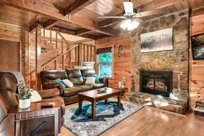 TV, fireplace, video games