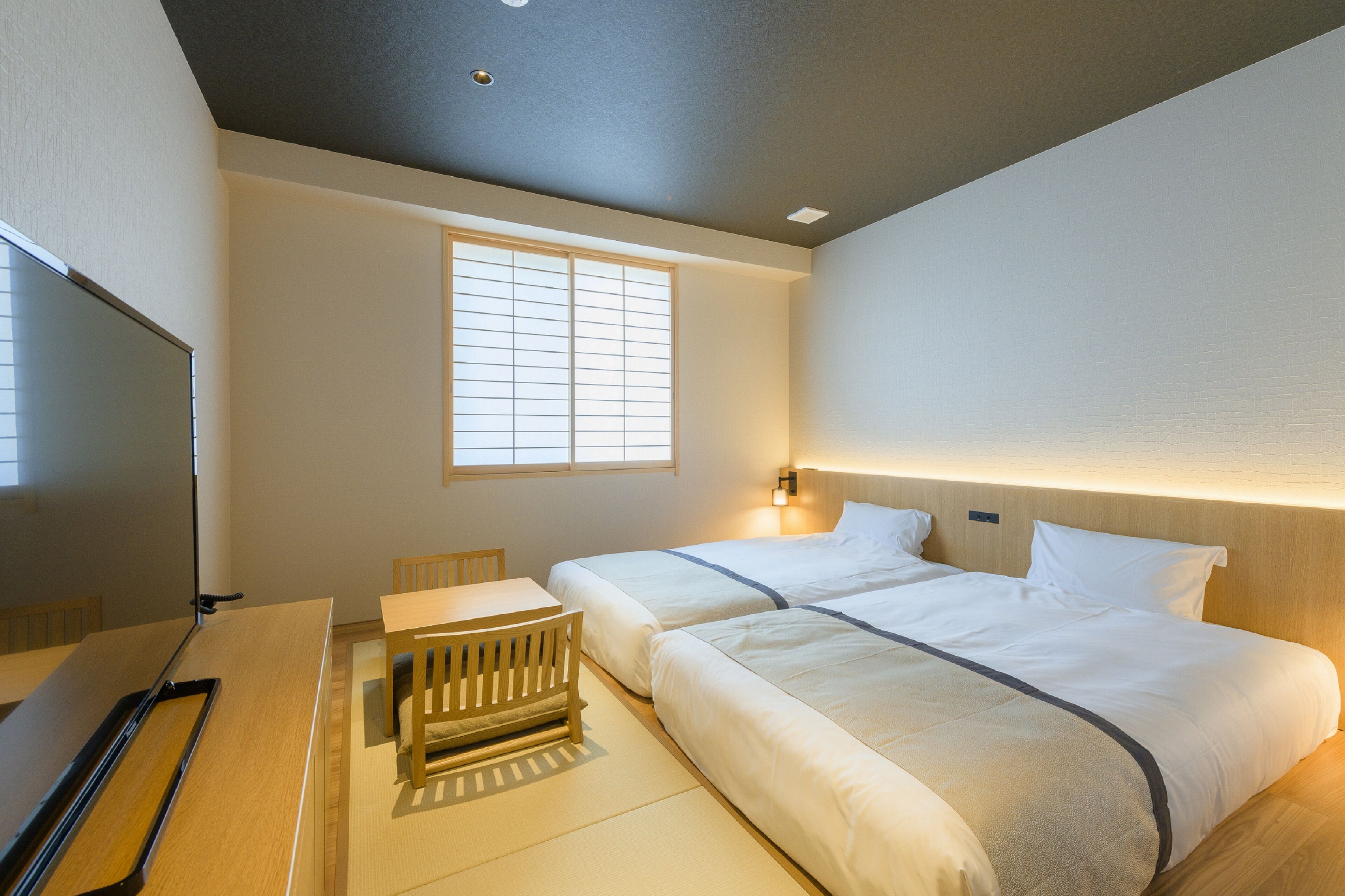 japanese style modern twin room b, non smoking | 1 bedroom, iron/ironing board, free wifi, bed sheets