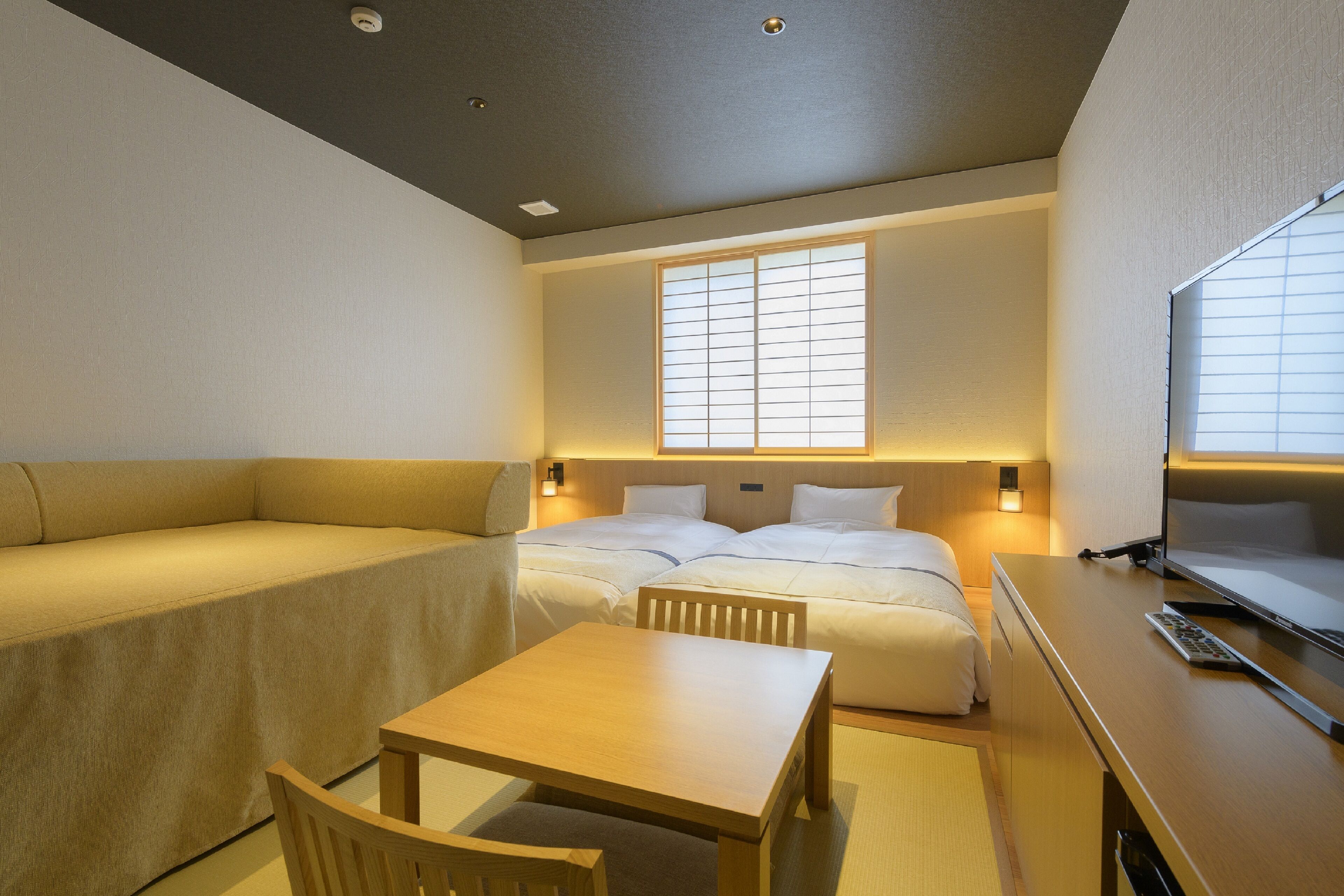 japanese style modern twin room c, non smoking | 1 bedroom, iron/ironing board, free wifi, bed sheets