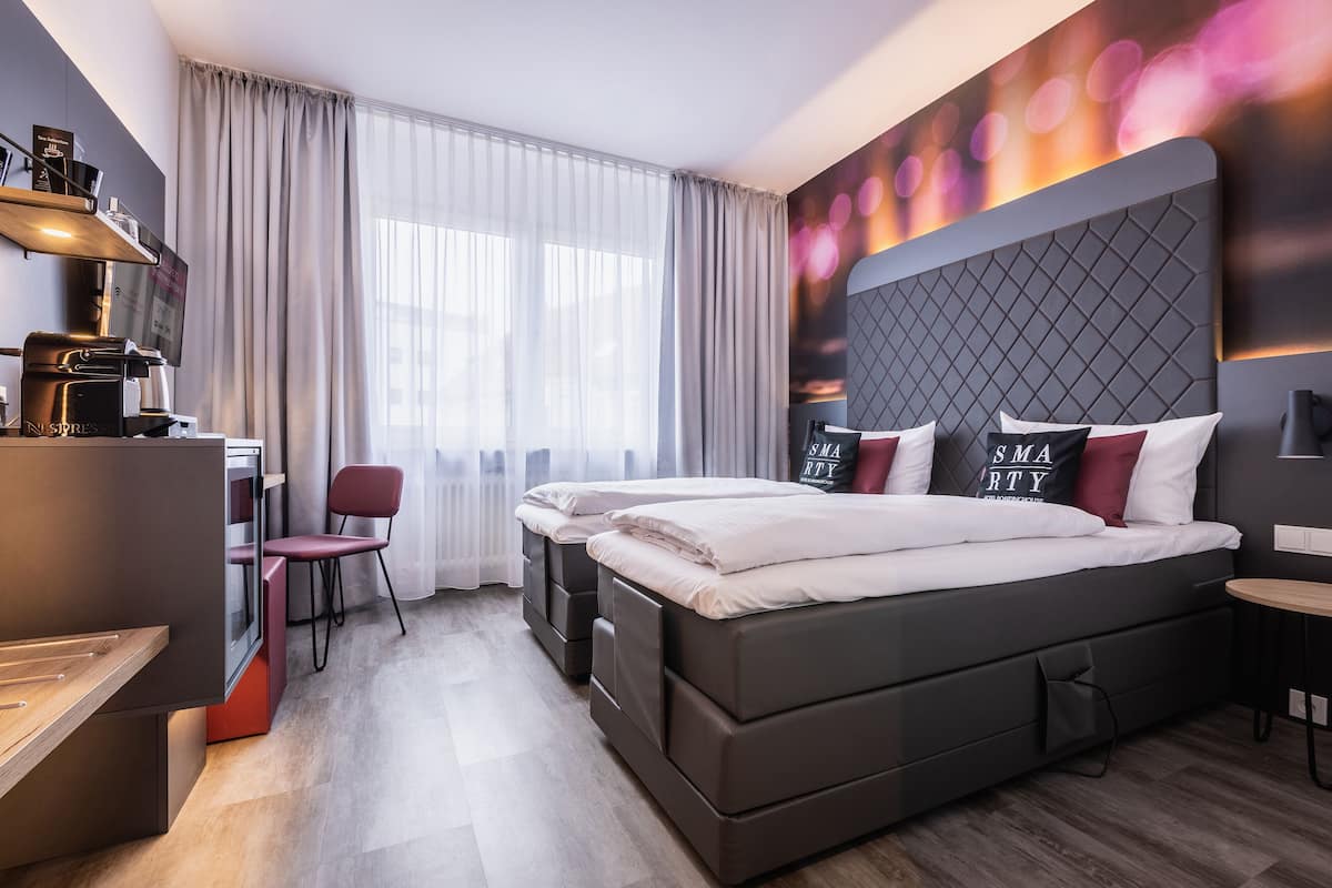 In-room safe, desk, laptop workspace, soundproofing