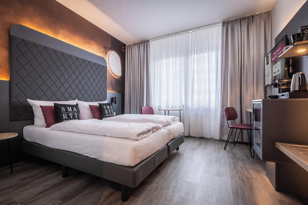 In-room safe, desk, laptop workspace, soundproofing