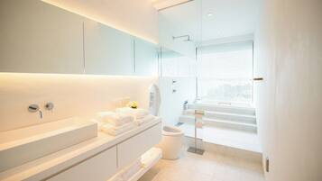 Hair dryer, towels