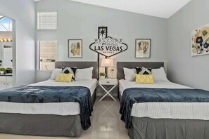 4 bedrooms, iron/ironing board, travel cot, WiFi