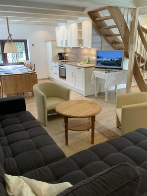 TV, fireplace - Vacation home - Rügen-Fewo 233 Groß Zicker (Mönchgut)