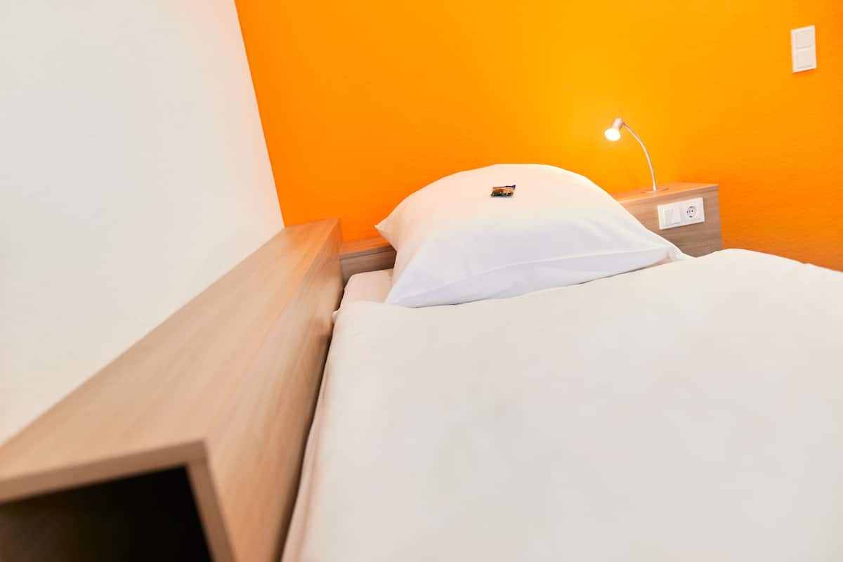 Laptop workspace, blackout curtains, soundproofing, free WiFi