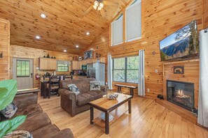 TV, fireplace, video games