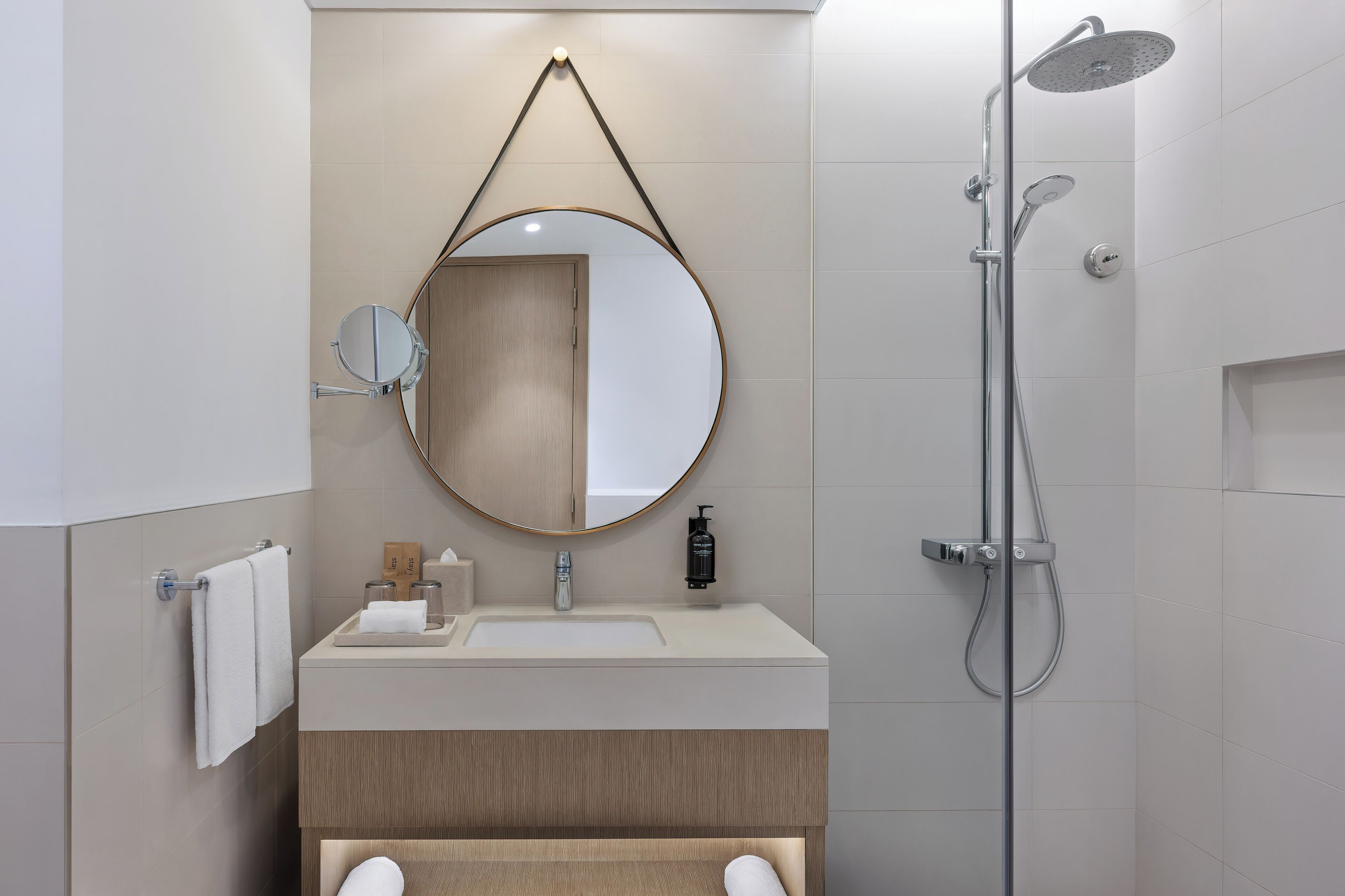 hair dryer, slippers, towels