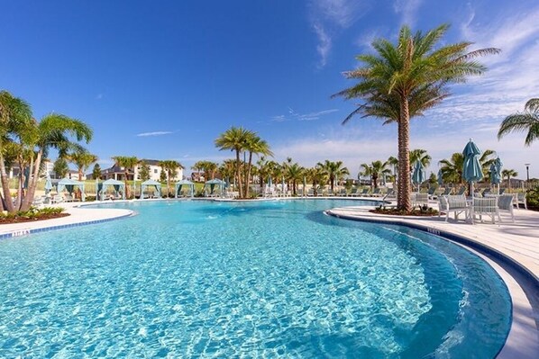 Pool - Stunning Solara 6 Bedroom with Private Pool & Spa Near Clubhouse & Disney (Kissimmee)