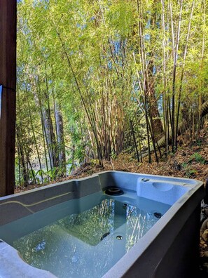 Outdoor spa tub - Redwood Riverfront - Hot Tub and Tastings Included (Healdsburg)