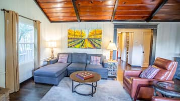 Una Smart TV, una chimenea, libros