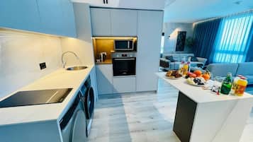 Executive Apartment | Private kitchen | Mini-fridge, microwave, stovetop, griddle