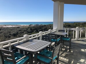 Outdoor dining - Panoramic Watersound Gulf views! Free bikes, Wraparound Balcony! (Watersound Beach)