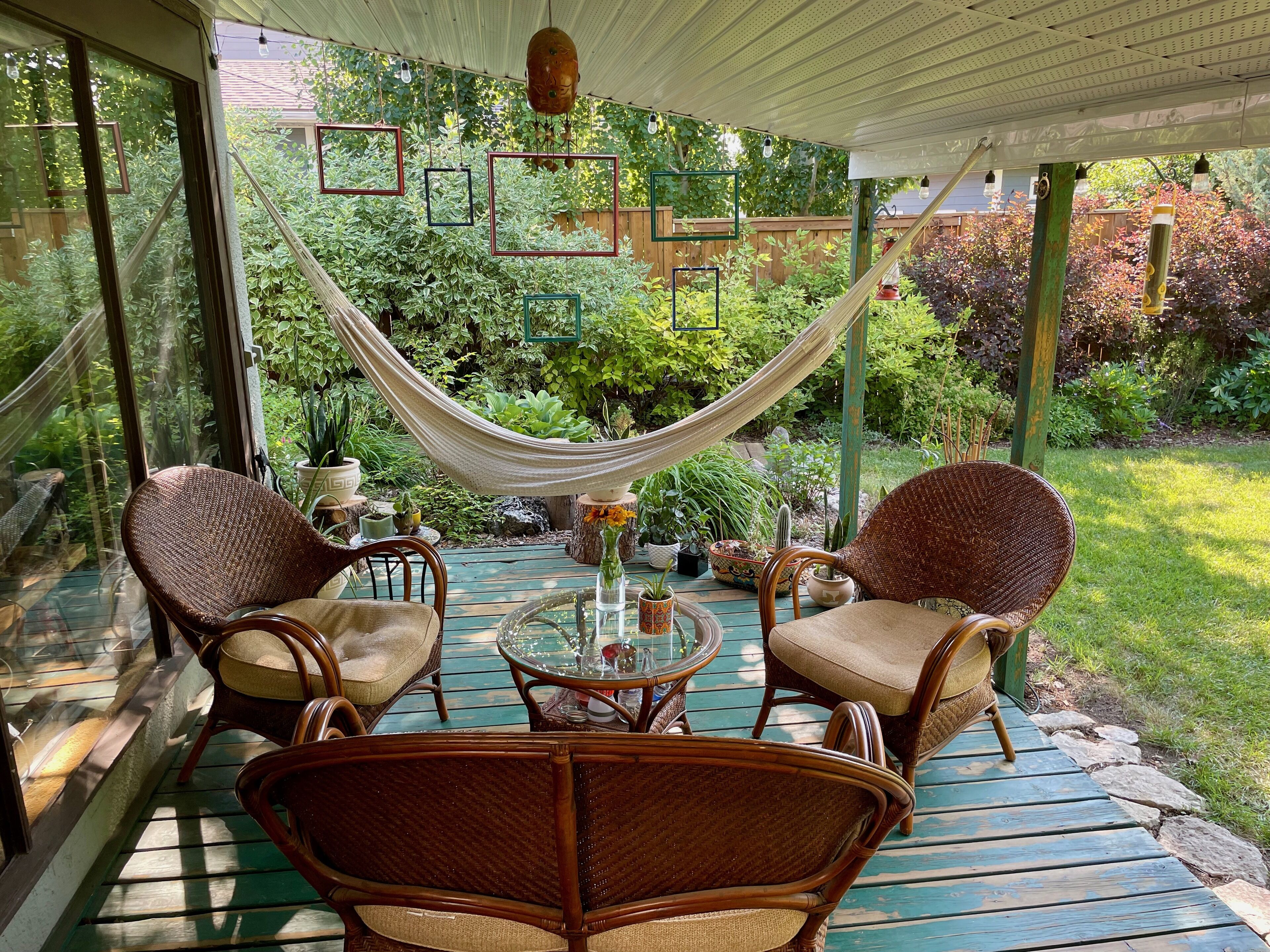 The back patio seating area.