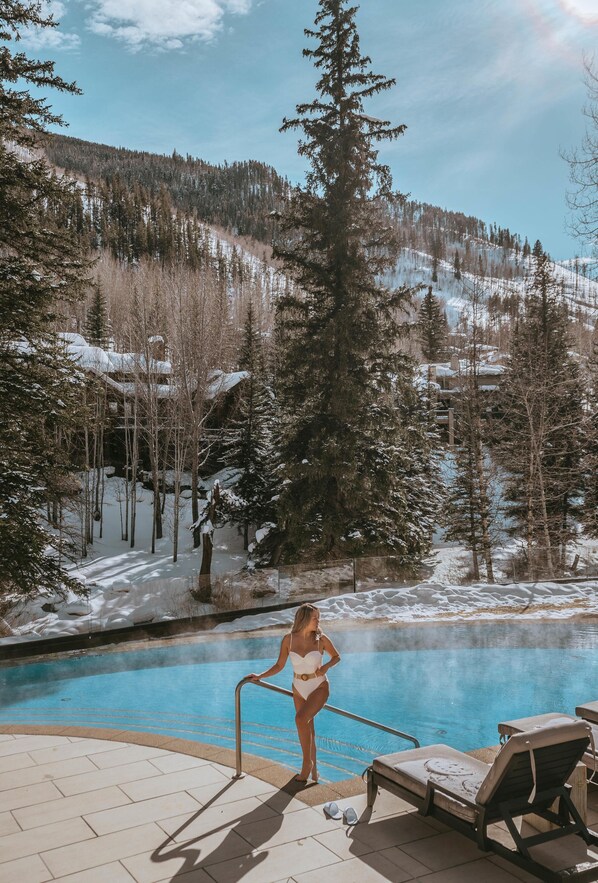 Pool - Grand Hyatt| Contempaorary, large creekside condo w/ wood burning fireplace & large modern kitchen (Vail)