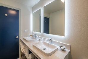 Standard Room, 2 Queen Beds (West Two Queen - Non-Pet) | Bathroom | Shower, free toiletries, hair dryer, towels