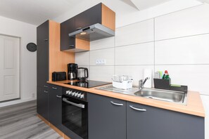 Fridge, microwave, oven