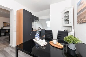 Fridge, microwave, oven