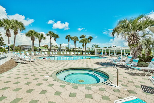 Outdoor pool, a heated pool