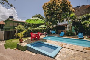 Indoor pool, open 9:00 AM to 8:00 PM, pool umbrellas, sun loungers