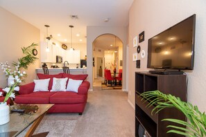 Smart TV, DVD player, ping pong, music library