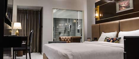 Premium bedding, down comforters, memory foam beds, free WiFi
