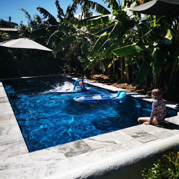 Outdoor pool, a heated pool