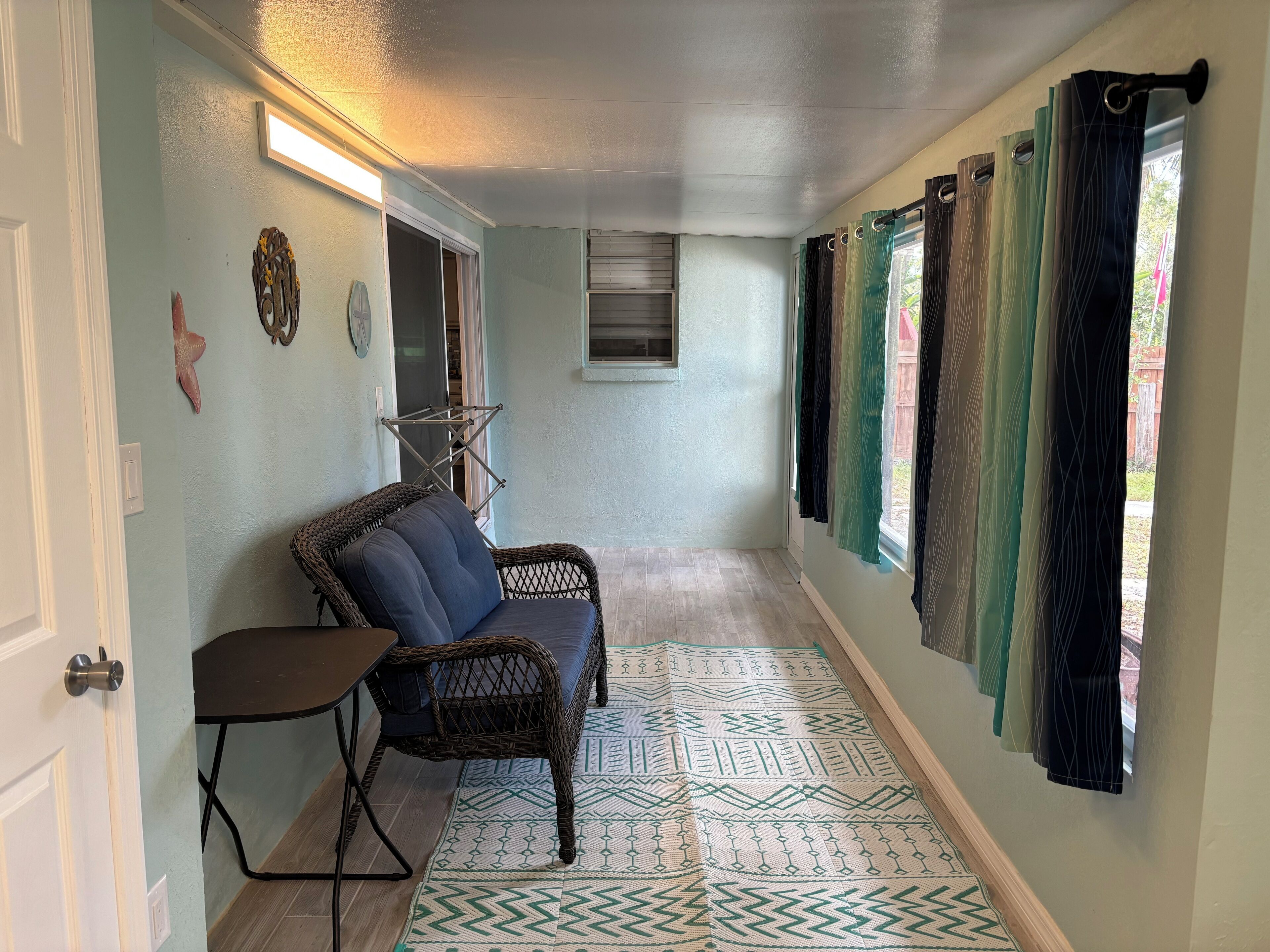 There is a step to get into the sunroom