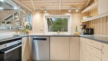 Fridge, oven, dishwasher, coffee/tea maker