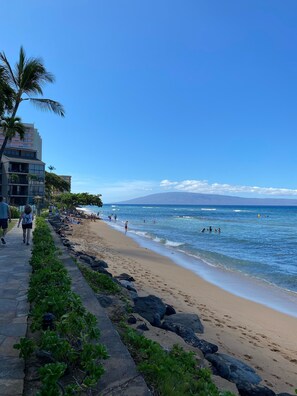 Plage, chaises longues, serviettes de plage