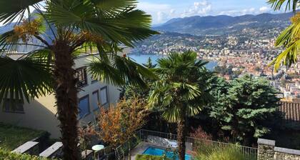 Gemütliche Wohnung in einem Ferienhaus mit privatem Pool, W-LAN, TV, Terrasse, Panoramablick