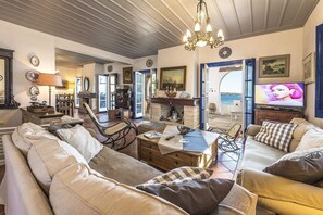 Villa, Multiple Bedrooms, Smoking, Balcony | Living room - Beachfront Spetses Spectacular Fully Equipped Traditional Villa Families,groups (Spetses)