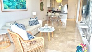 Condo, 2 Bedrooms, Accessible, Smoking | Living area - Cana Rock 351 Impresionante Vista A La Piscina (Punta Cana)