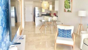 Condo, 2 Bedrooms, Accessible, Smoking | Living area - Cana Rock De Lujo 344 Vista Al Campo De Golf (Punta Cana)